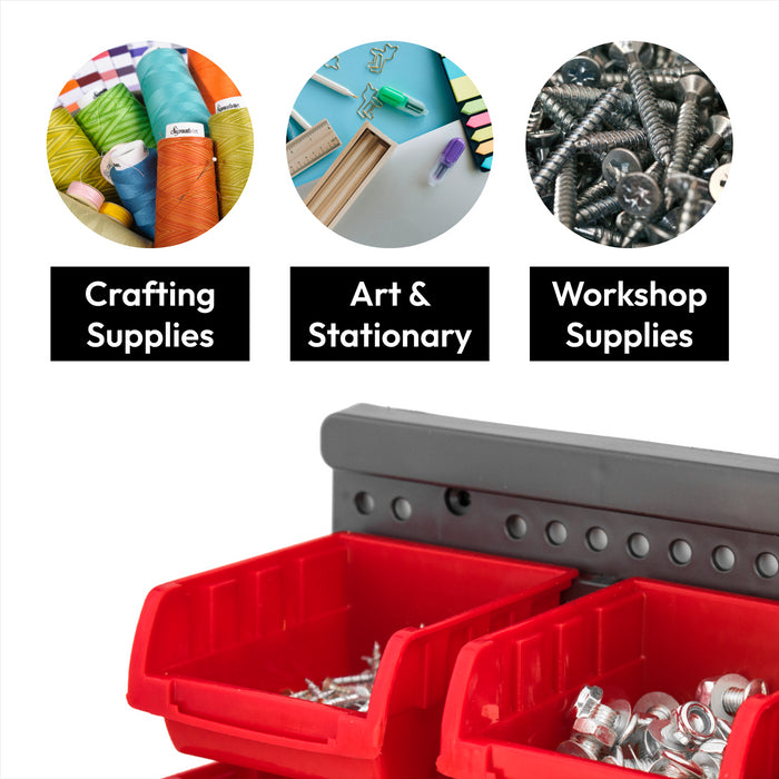 KCT 72pc Wall Mount Storage Bin Organiser