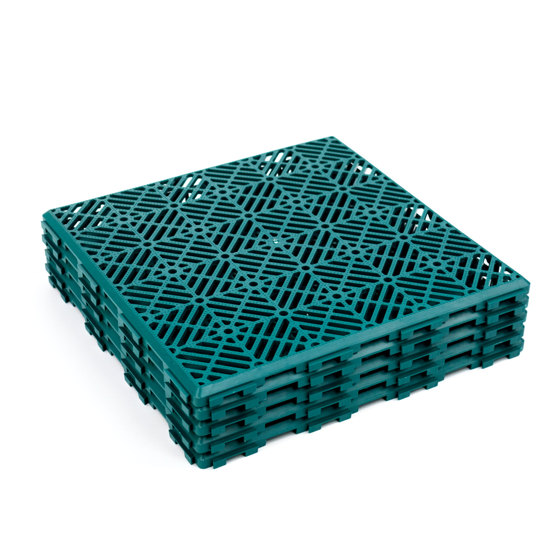 KCT Green Garden Path and Patio Decking Interlocking Tiles - 5 Pieces