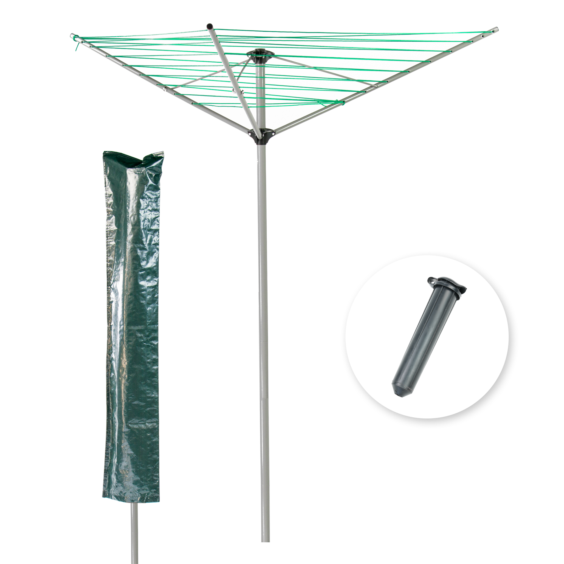 KCT 3 / 4 Arm Outdoor Rotary Washing Line Airers with Optional Covers