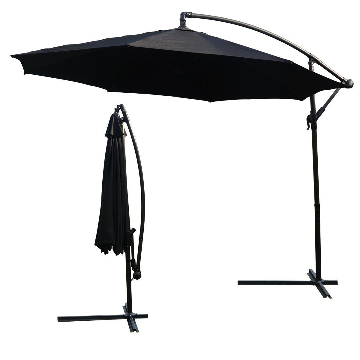 KCT 3m Large Cantilever Garden Parasols with Base and Cover Kit