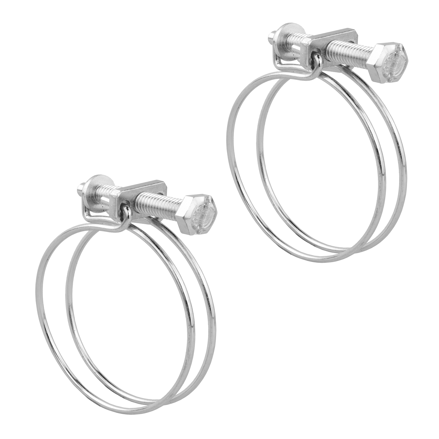 KCT Universal Double Wire Hose Clips Pipe Screw Clamps for All Types of Hose