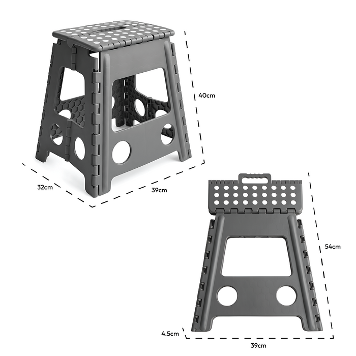 KCT Folding Multi Purpose Household Foldaway Step Stool Grey