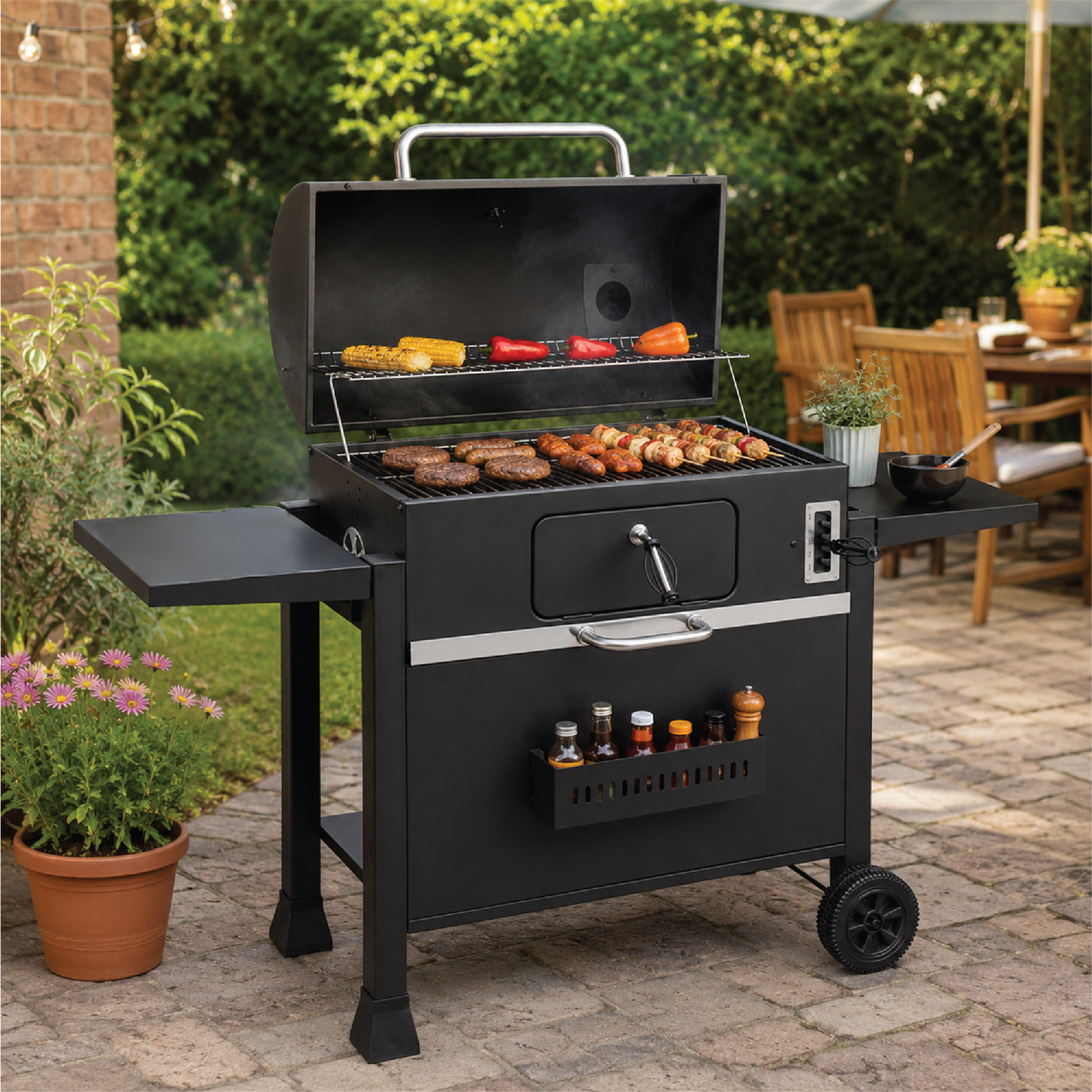 KCT XXL Charcoal BBQ Grill & Smoker