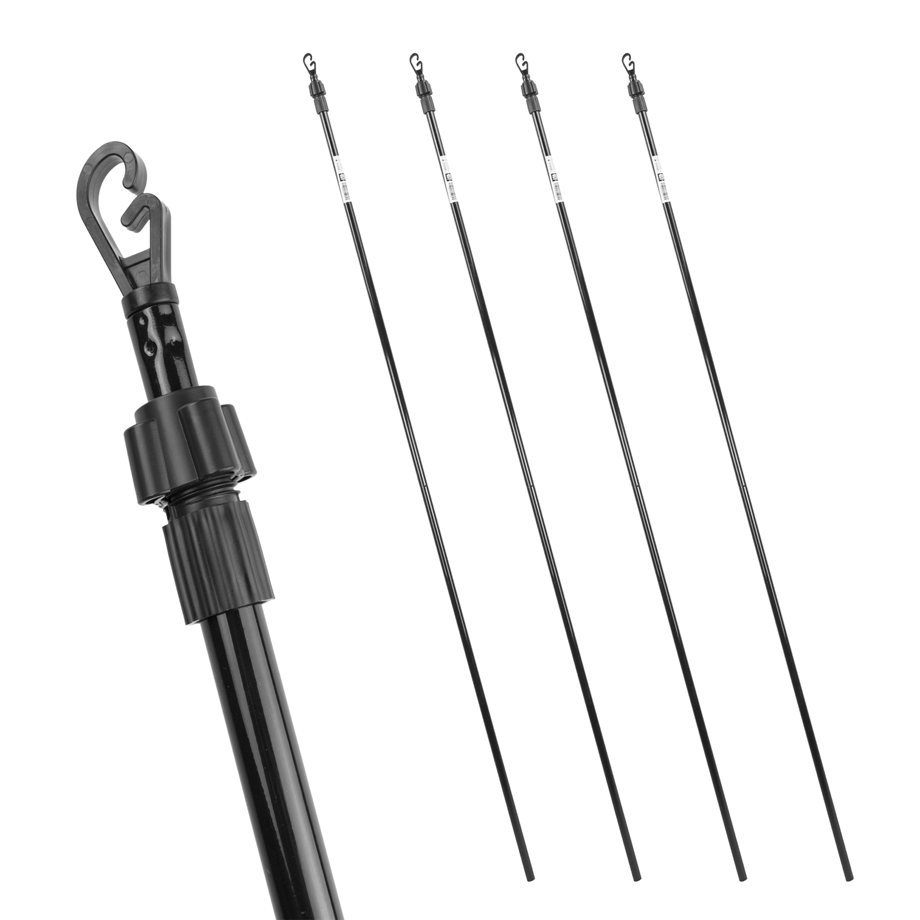 KCT 2.4m Extendable Washing Line Prop Pole – 4 Pack