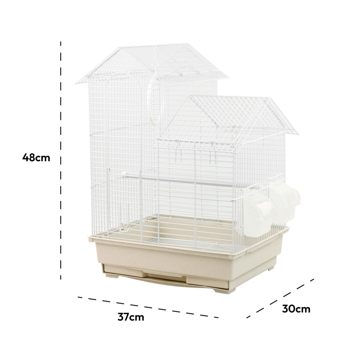 KCT Santiago Small Exotic Bird Travel Cage - White