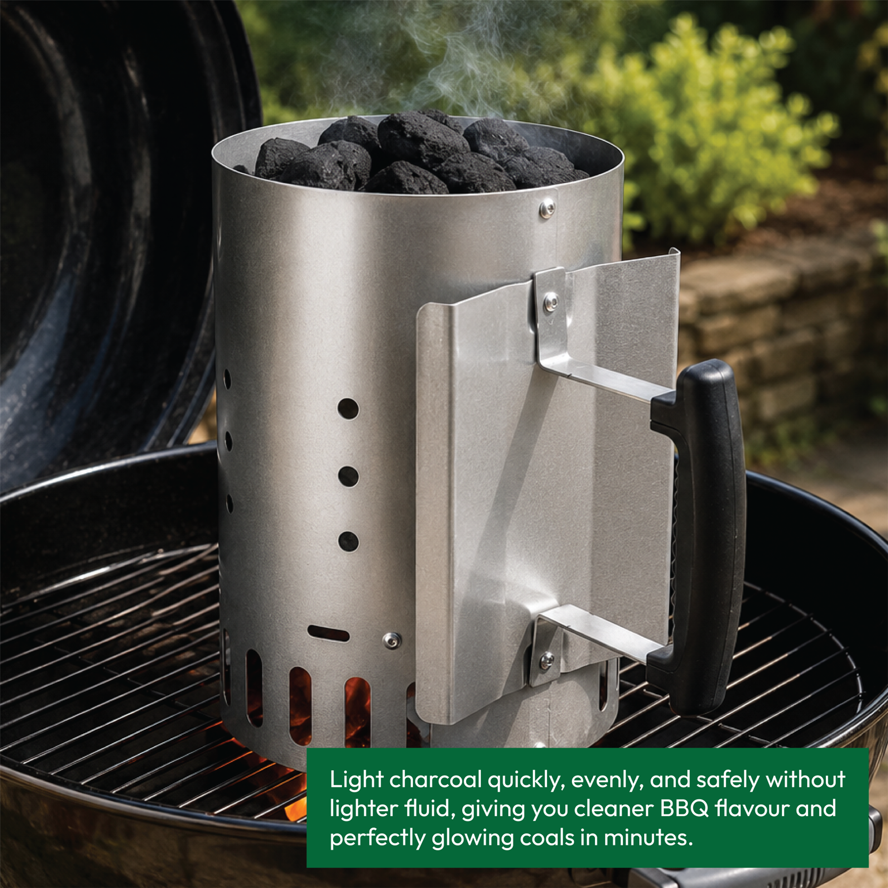 KCT Charcoal BBQ Chimney Starter - Outdoor Quick Start Lighter