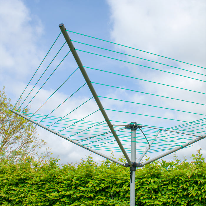KCT Garden Rotary Airer - 4 Arm 40m Drying Area  With Free Ground Spike  and Protective Cover — KCT Direct