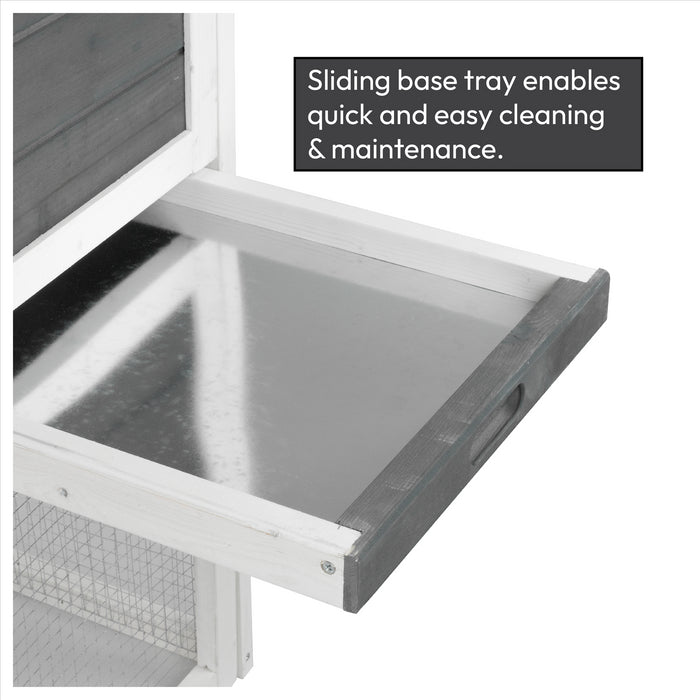 KCT Ancona 4ft Rabbit Hutch with Extended Run - Grey