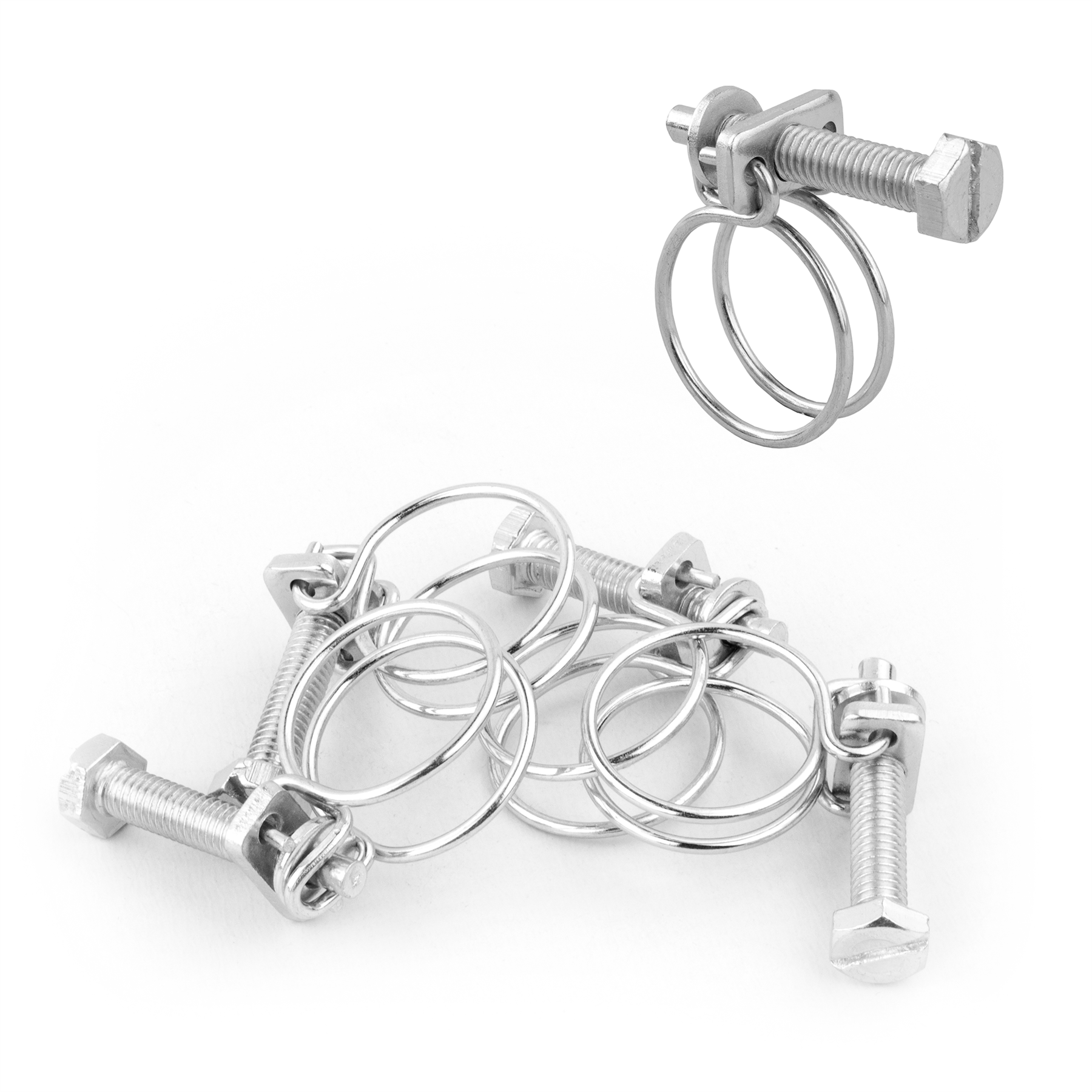 KCT Universal Double Wire Hose Clips Pipe Screw Clamps for All Types of Hose