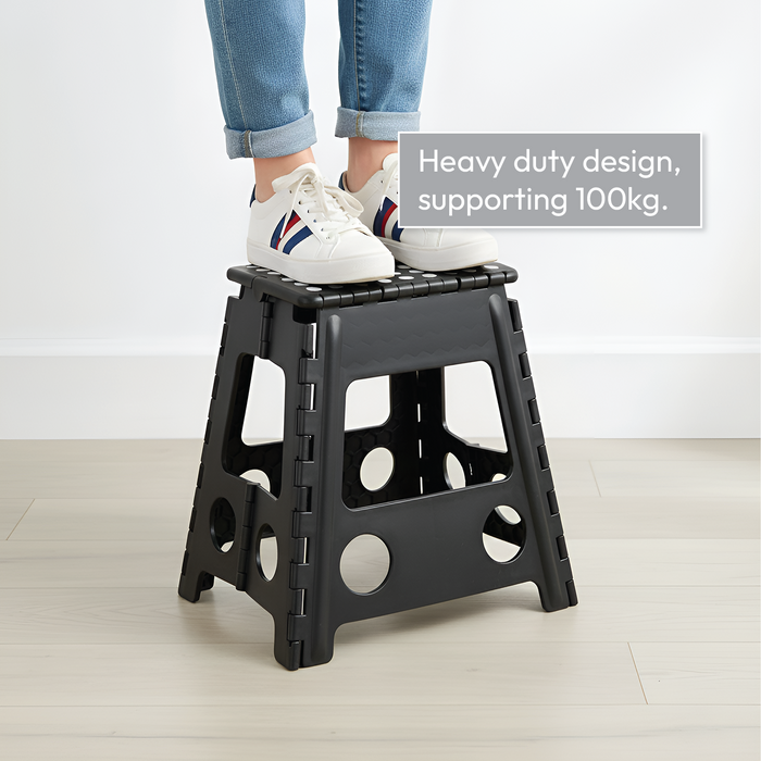 KCT Folding Multi Purpose Household Foldaway Step Stool Black