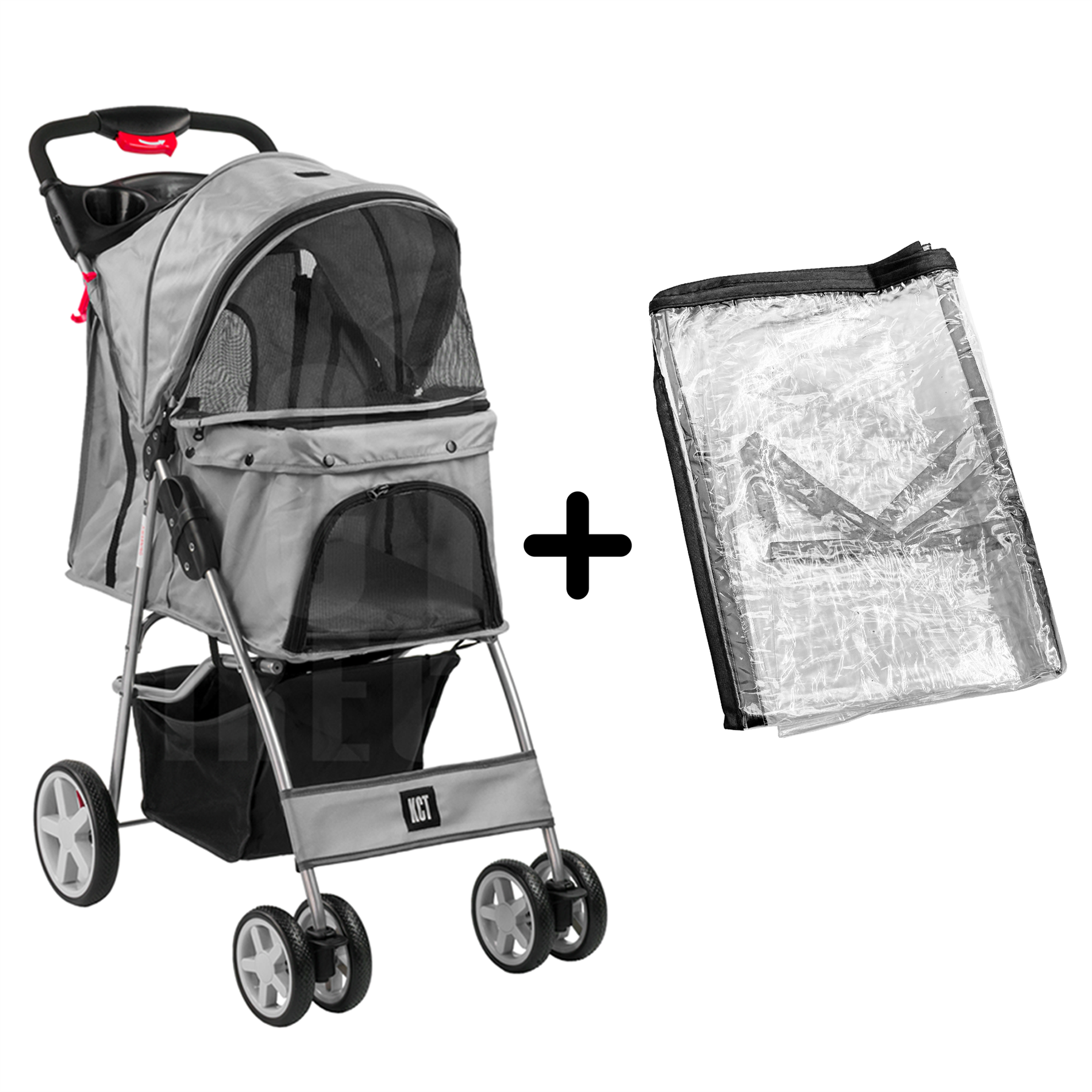 KCT Hooded Pet Stroller with Storage