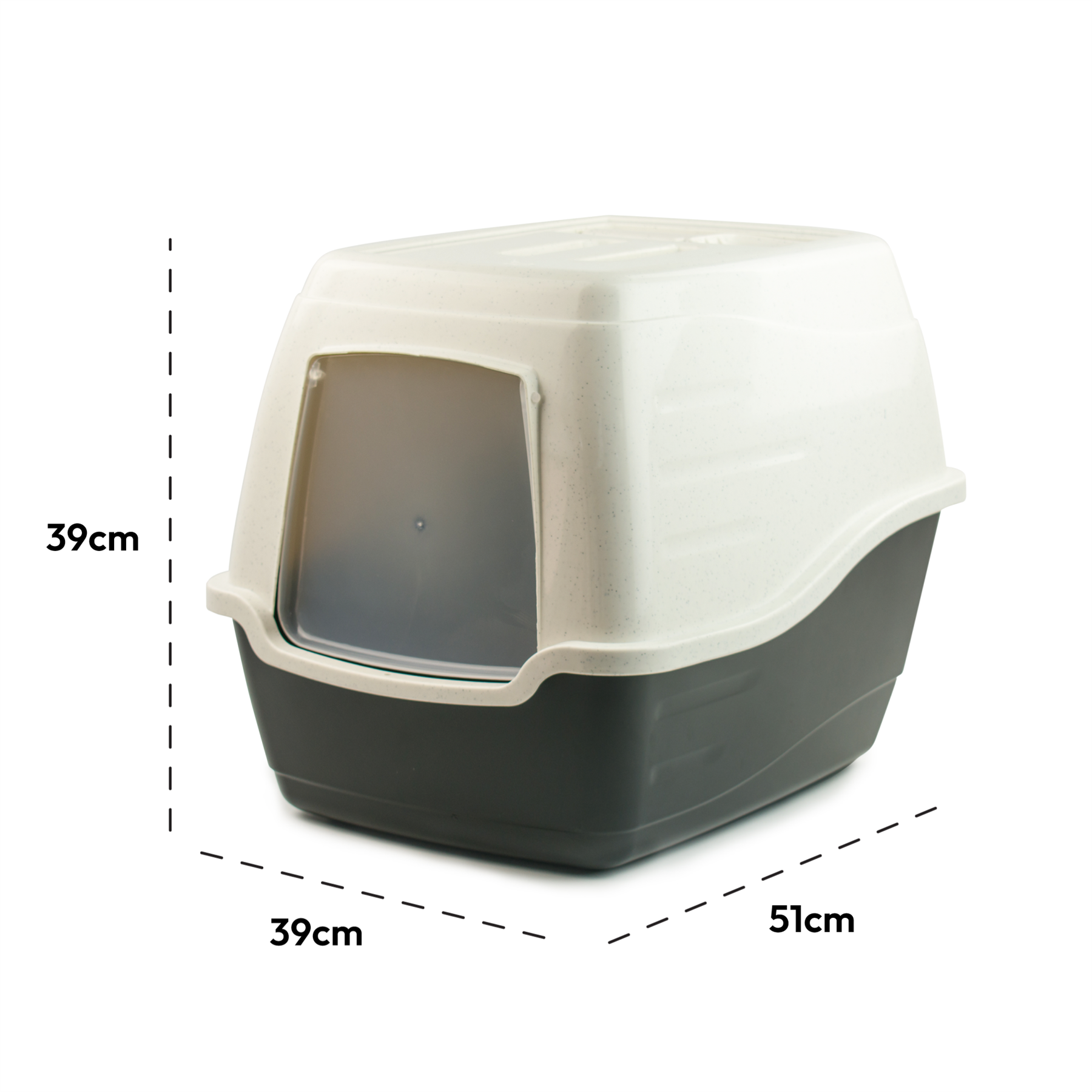 KCT Hooded Cat Litter Box/ Tray- Black