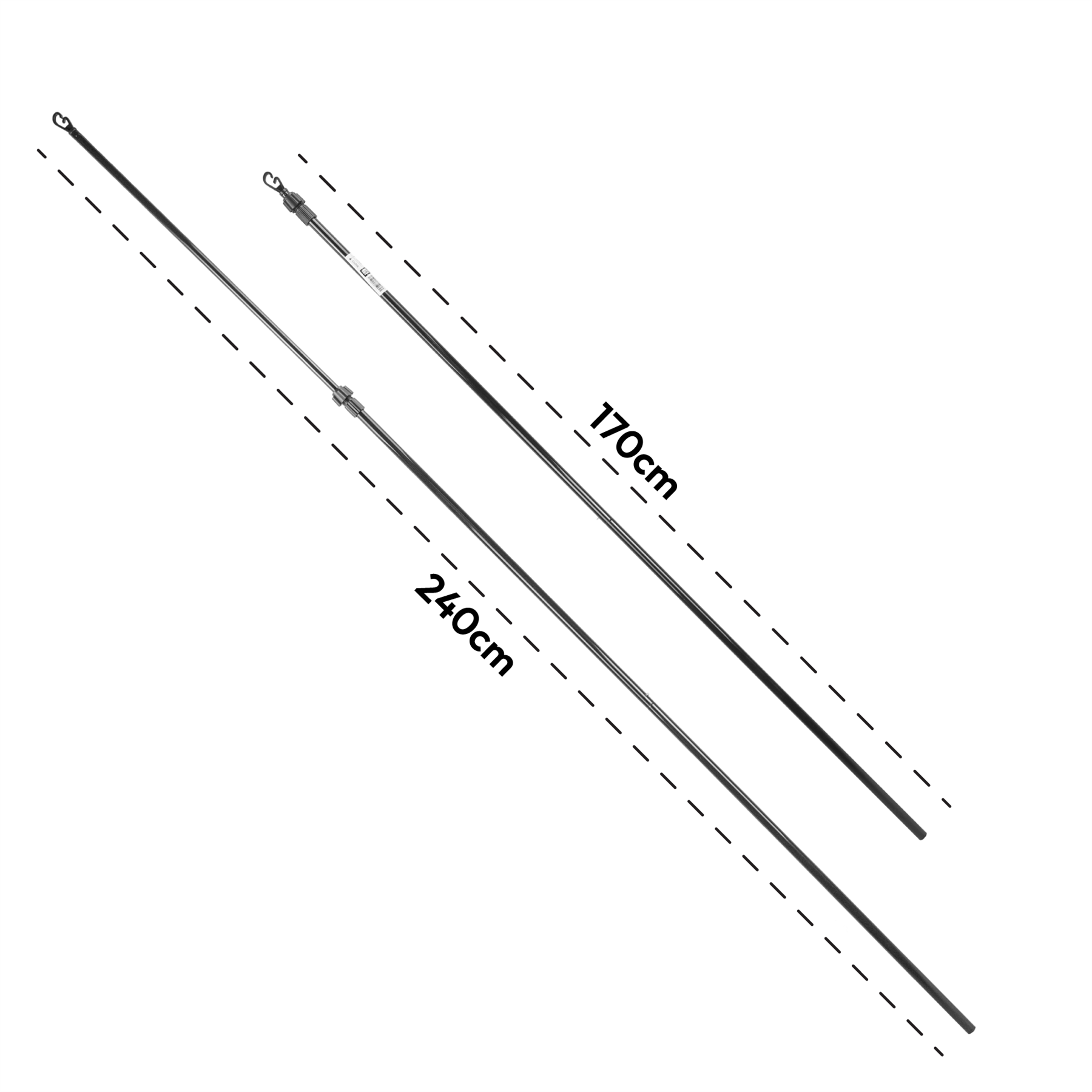 KCT 2.4m Extendable Washing Line Prop Pole - 2 Pack