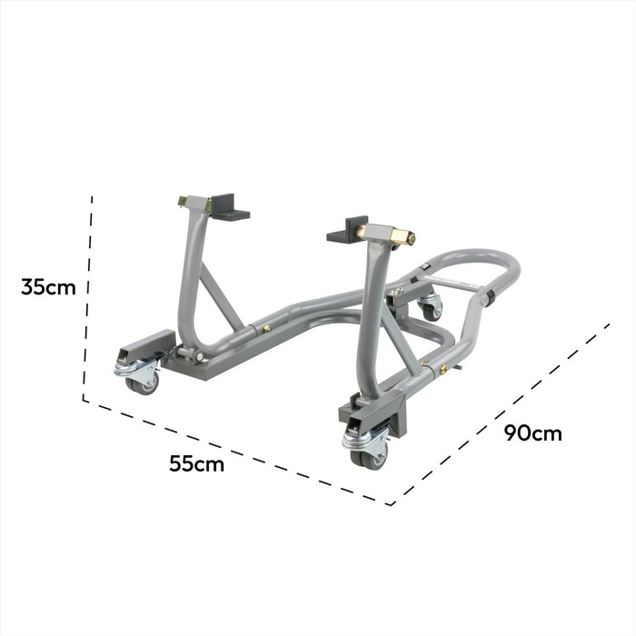 KCT Heavy Duty Front Paddock & Rear Stands with Dolly for Motorbike Maintenance