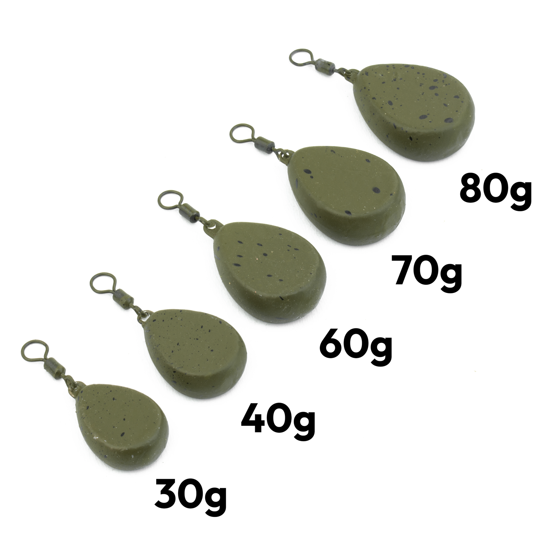 KCT Flat Pear Lead Fishing Weights