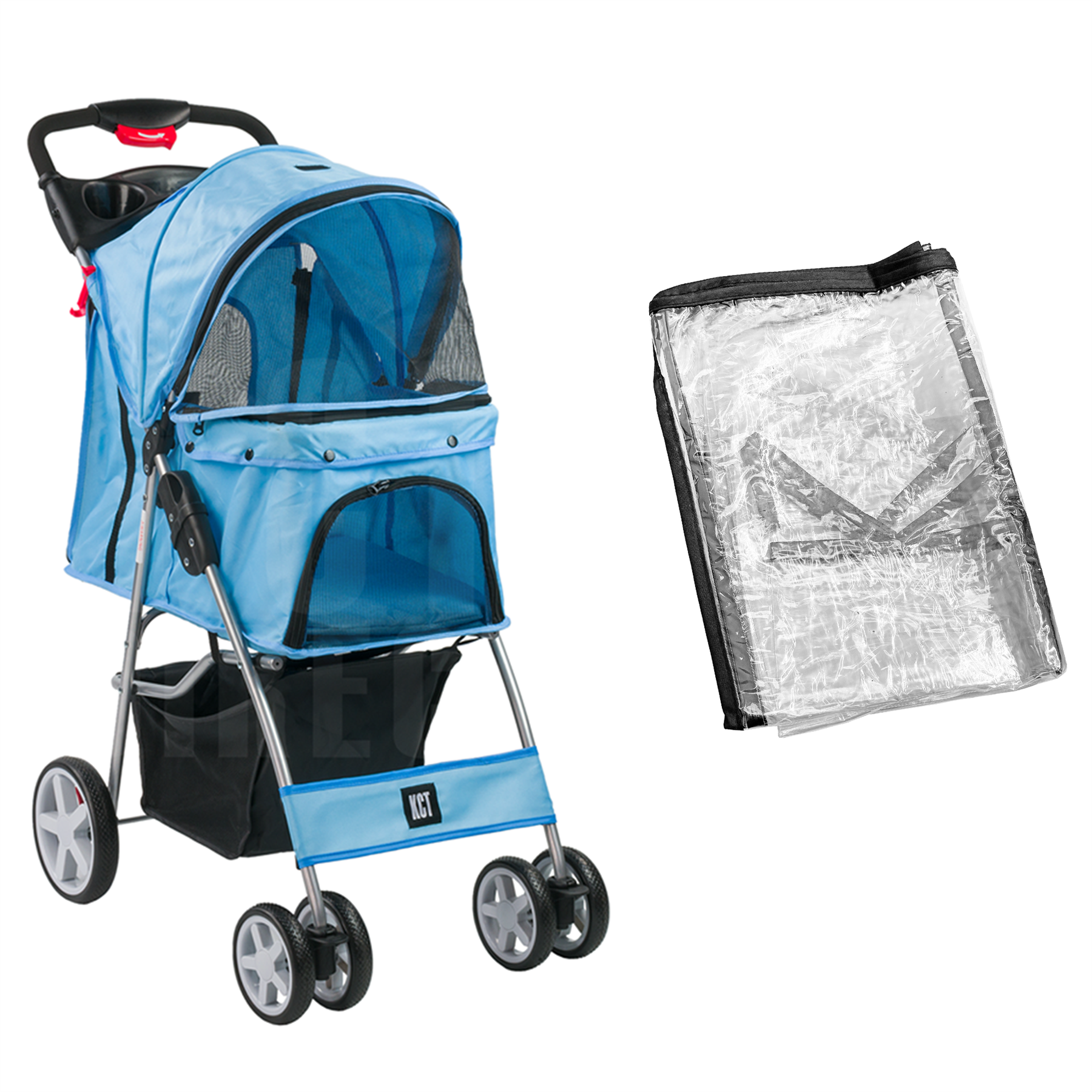 KCT Hooded Pet Stroller with Storage