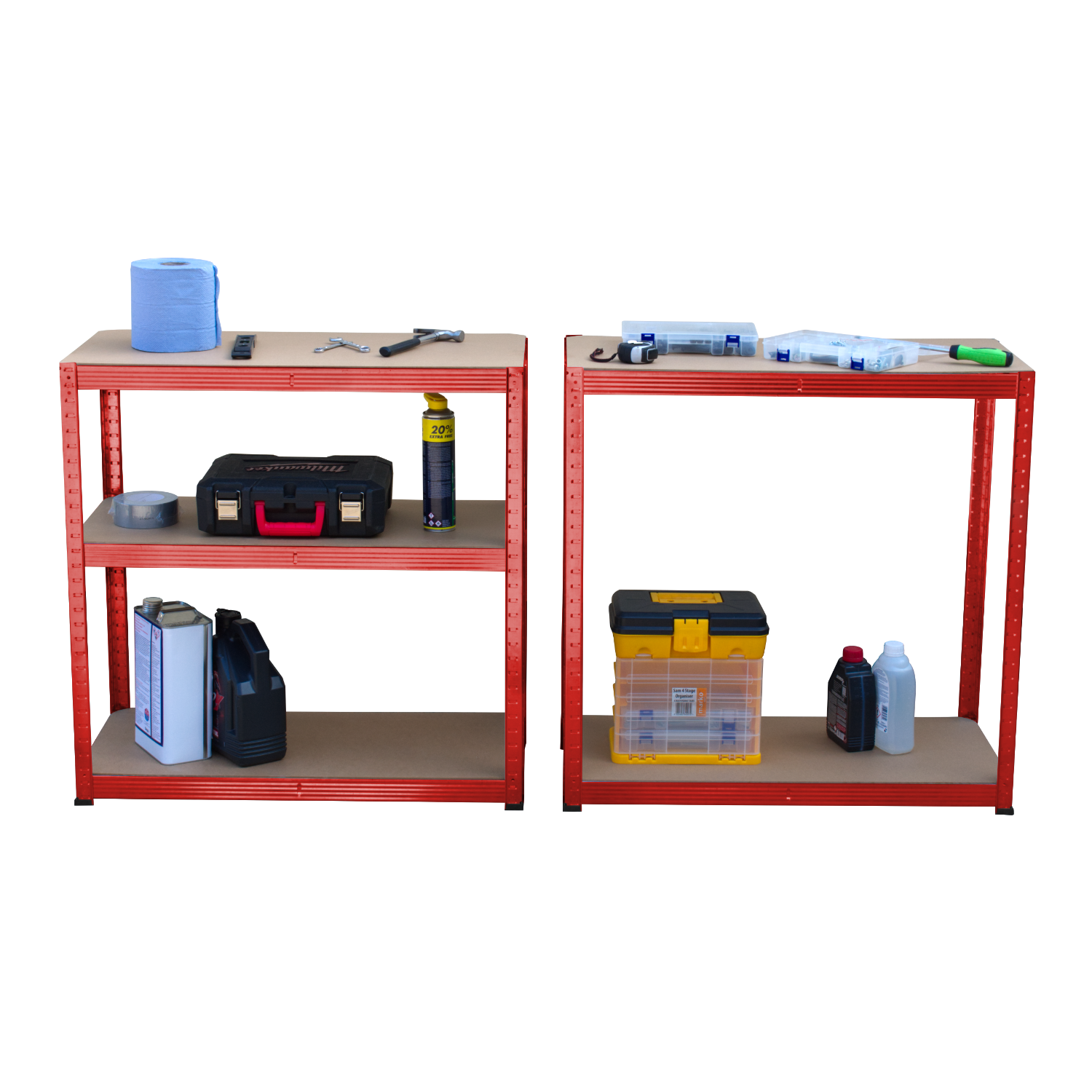 KCT 5 Tier Red Metal Shelving Unit