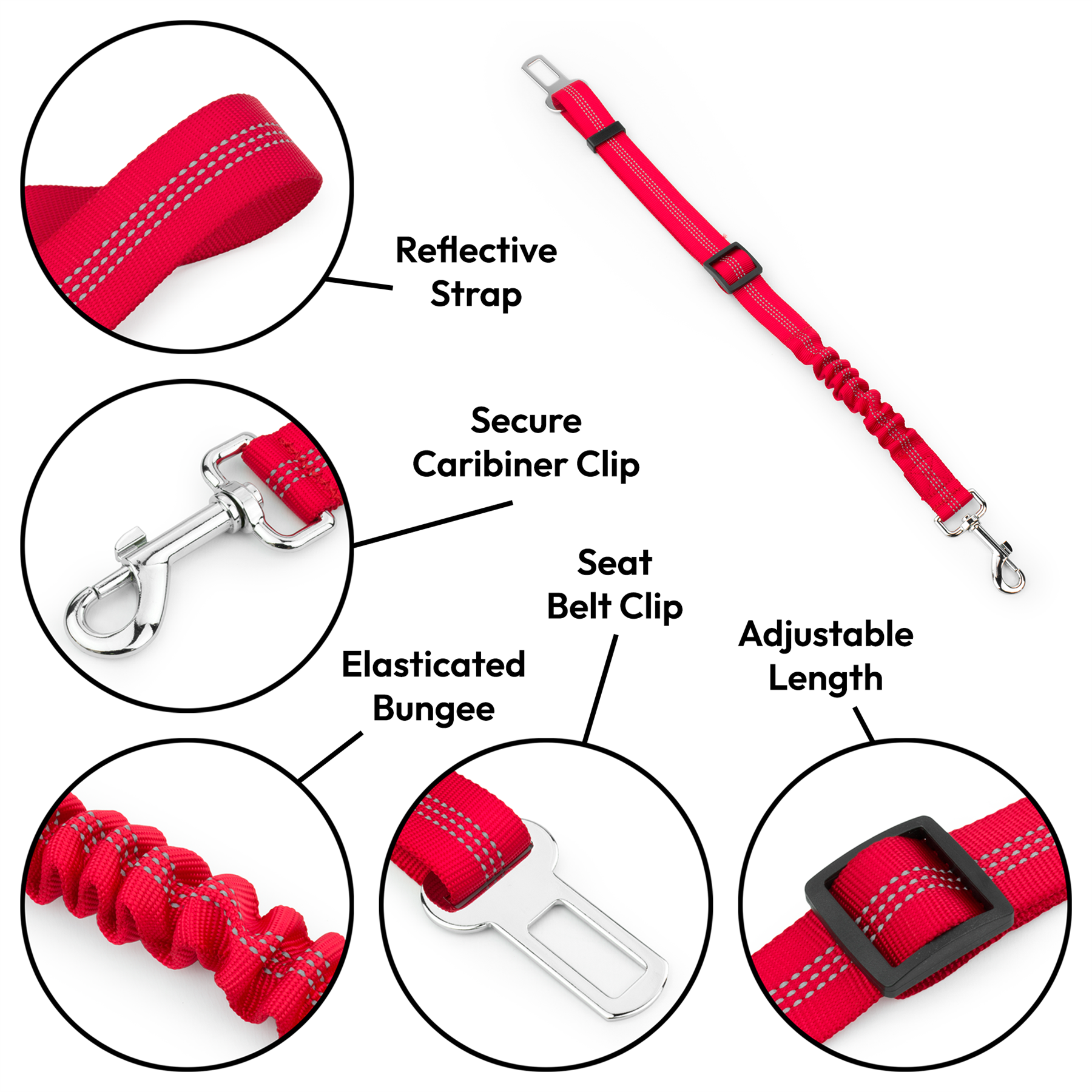 KCT 2 Pack Dog Seat Belt Clips Safety Harness