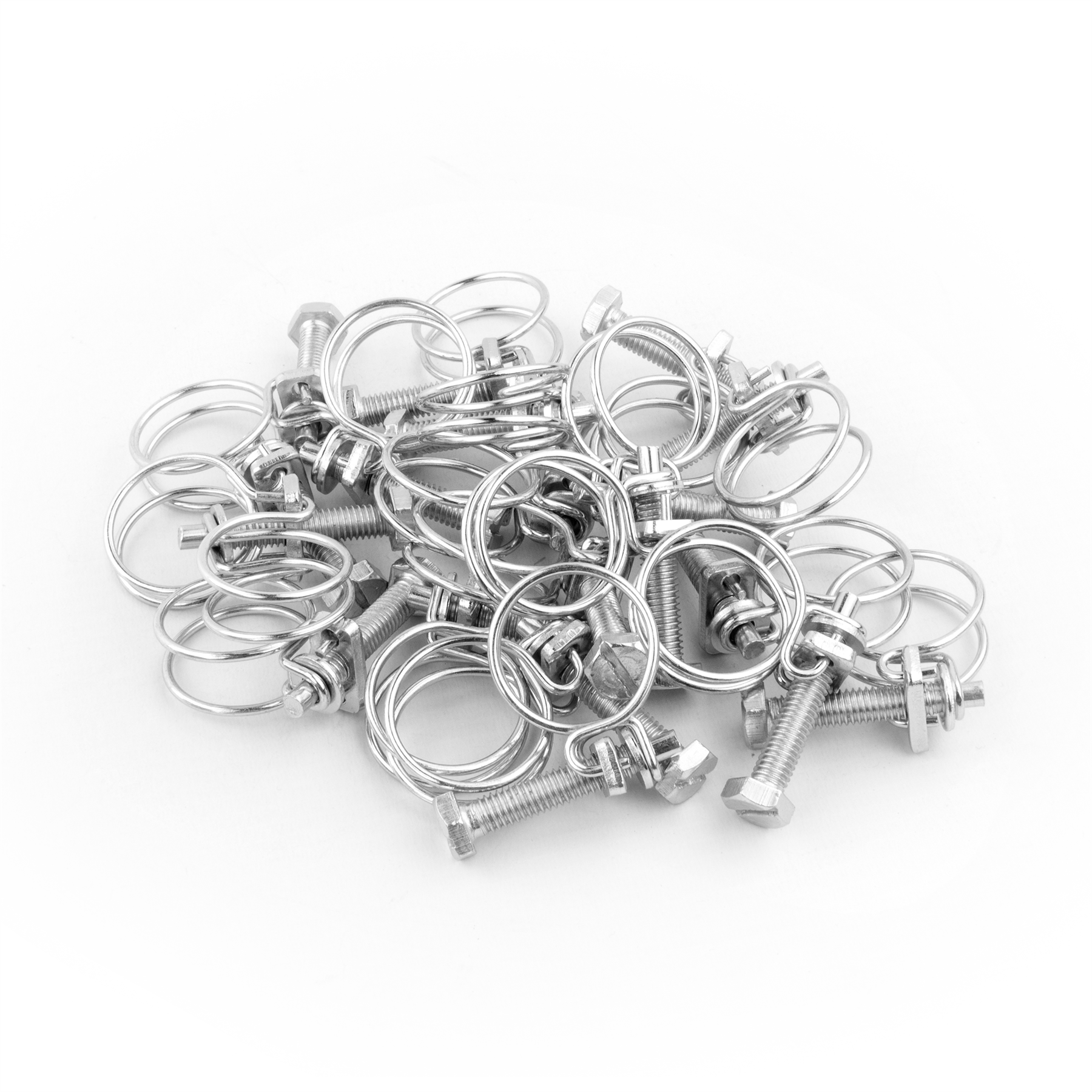 KCT Universal Double Wire Hose Clips Pipe Screw Clamps for All Types of Hose