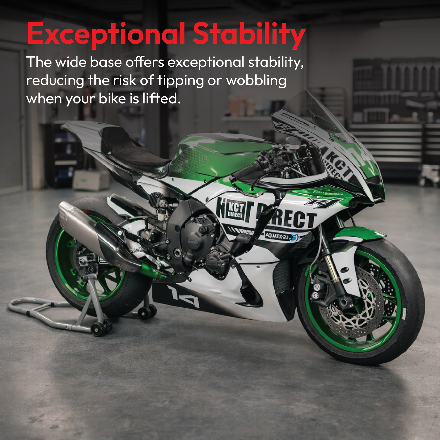 KCT Motorbike Rear Paddock Stand Spool Cradle