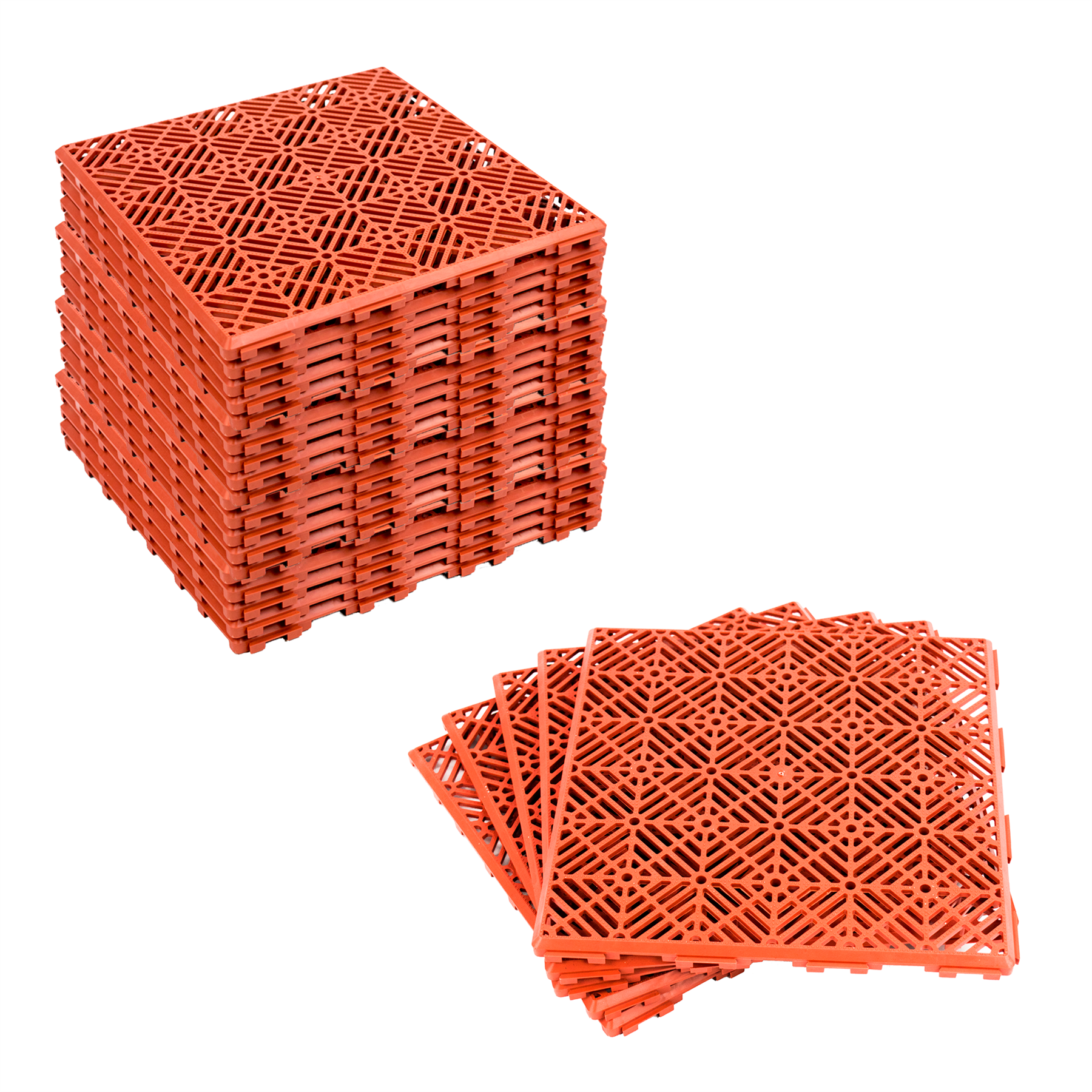 KCT Coloured Garden Path and Patio Decking Interlocking Tiles - Pack of 5