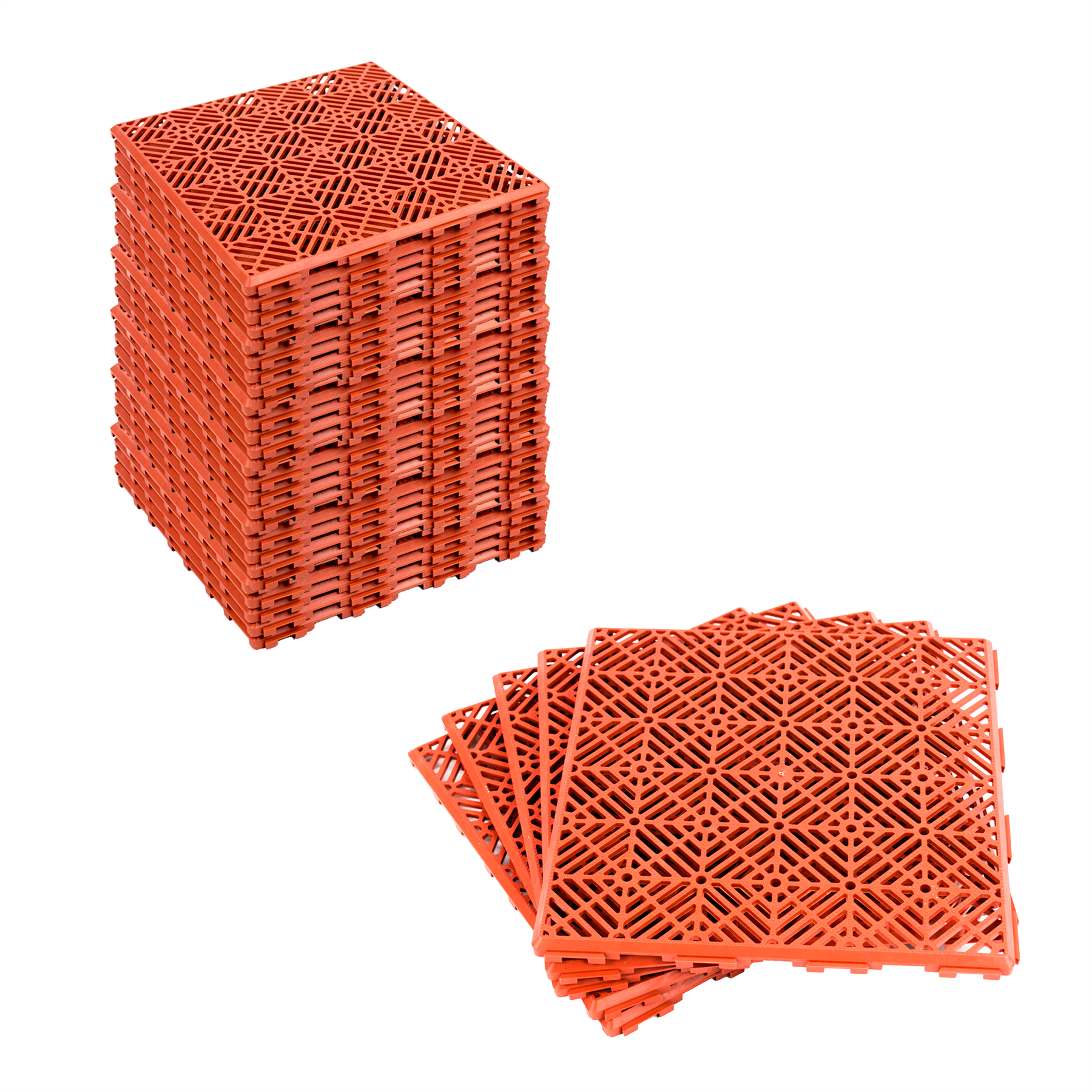 KCT Coloured Garden Path and Patio Decking Interlocking Tiles - Pack of 5