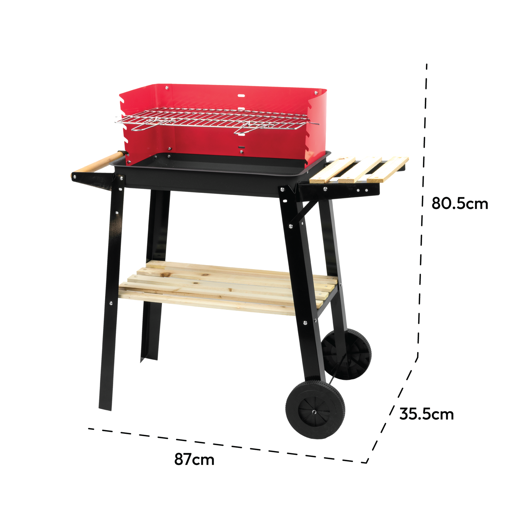 KCT Open Top Trolley BBQ with  Tool Set