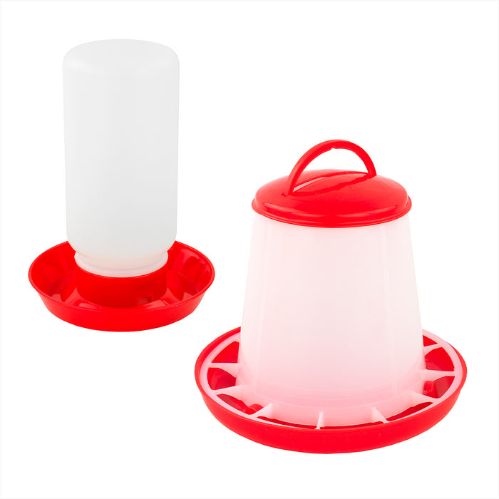 KCT Chicken Feeder & Drinker Set 1kg/1L