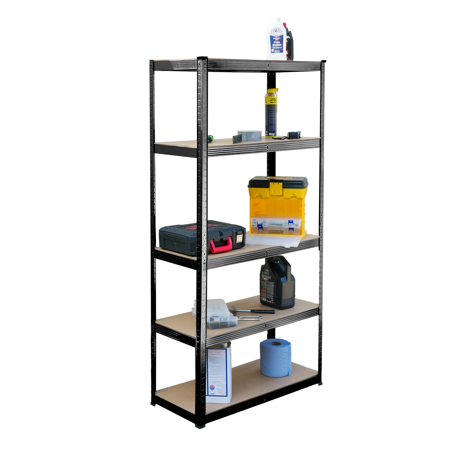 KCT 5 Tier Black Metal Shelving Unit