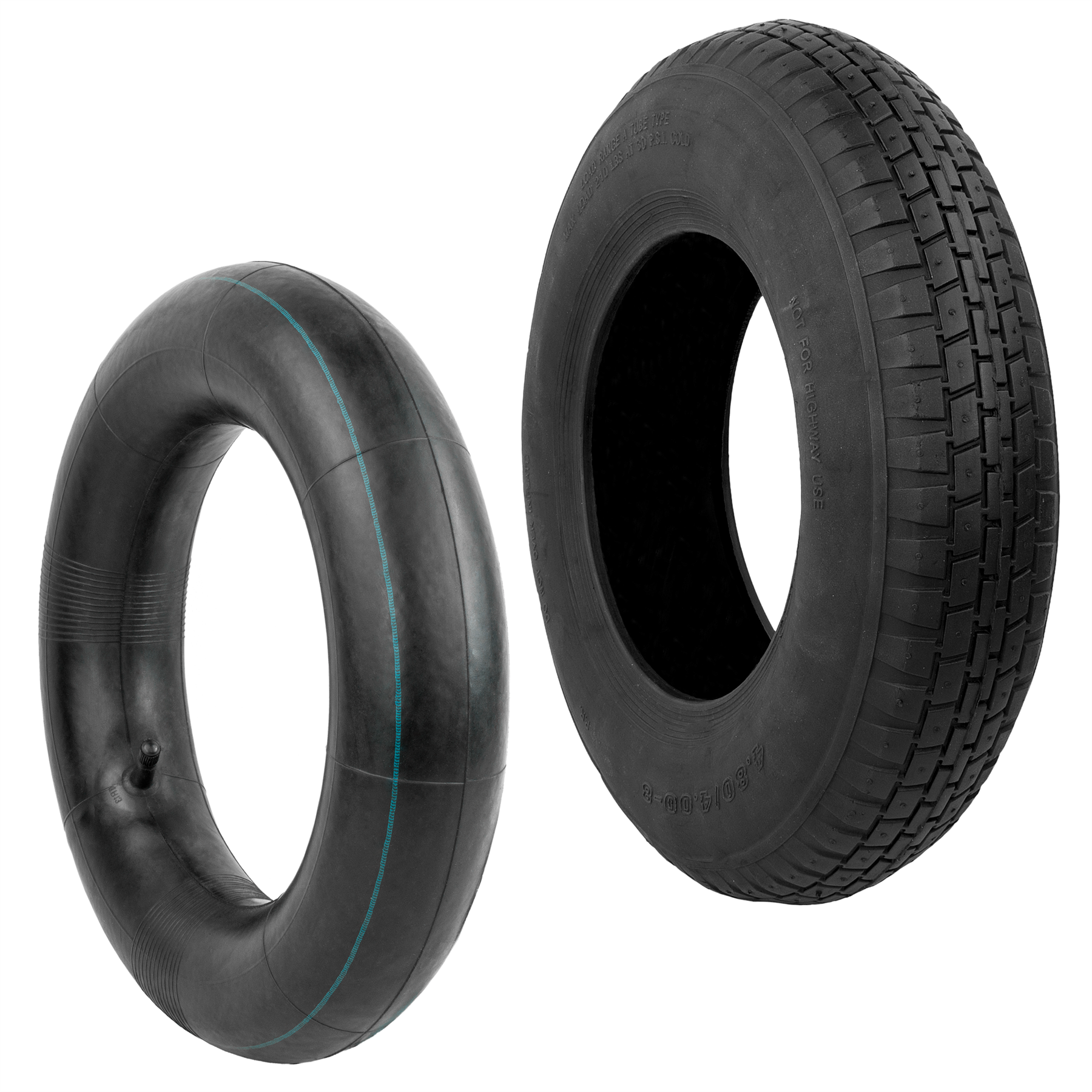 KCT Wheelbarrow Wheel Tyre/Inner Tube Parts (4.80/4.00 - 8) - Fits 16" wheel