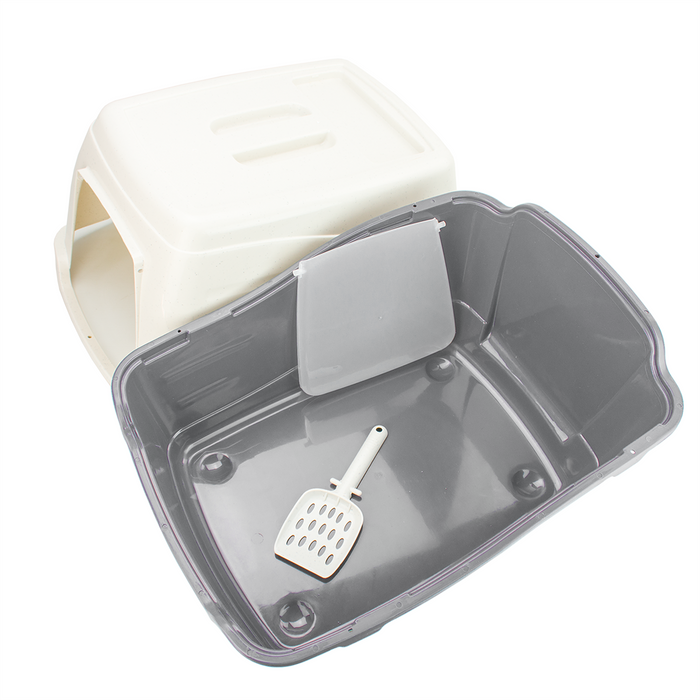 KCT Hooded Cat Litter Box/Tray - Grey