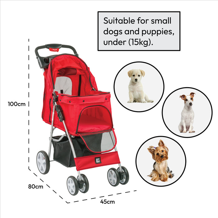 KCT Hooded Pet Stroller with Storage