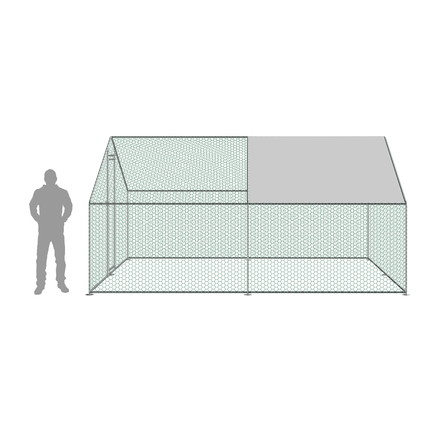 KCT 3x3m Walk In Galvanised Chicken Pet Run