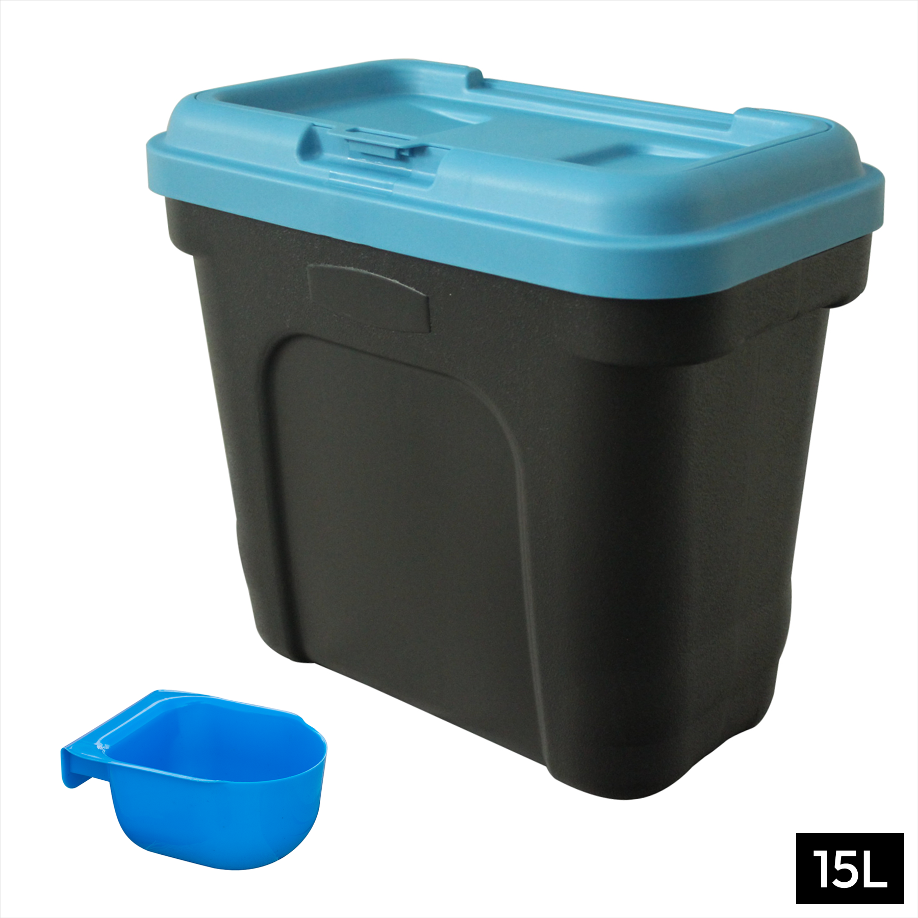 KCT 2 Pack 15L/7kg Pet Food Container - Green & Blue
