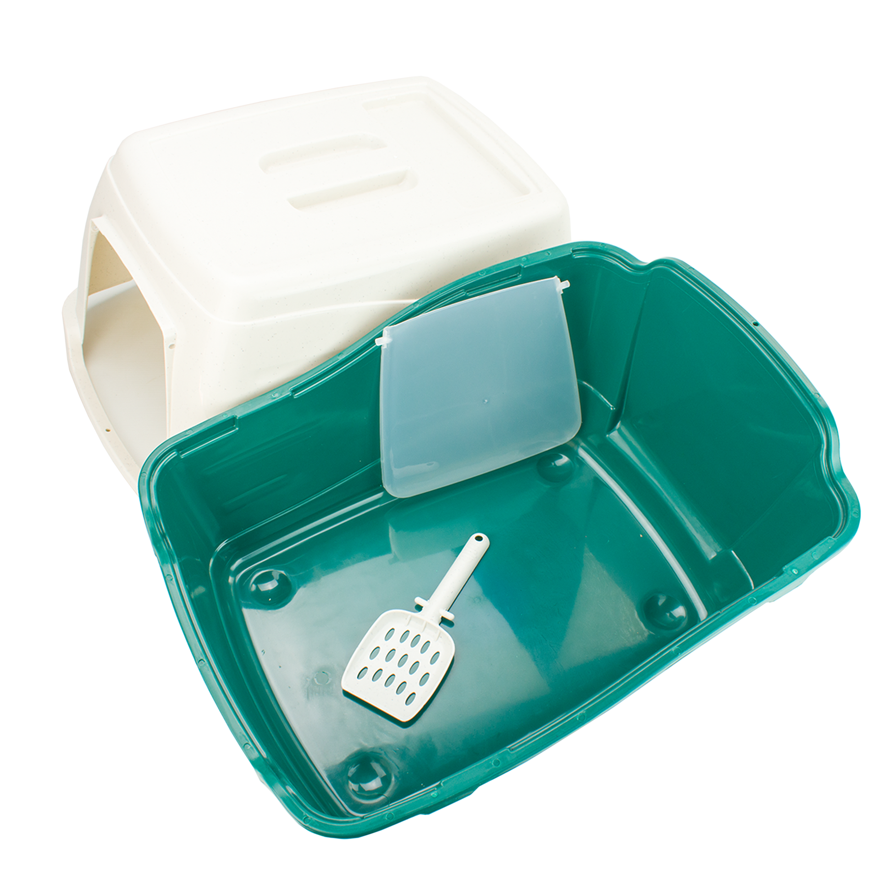 KCT Hooded Cat Litter Box/Tray - Green
