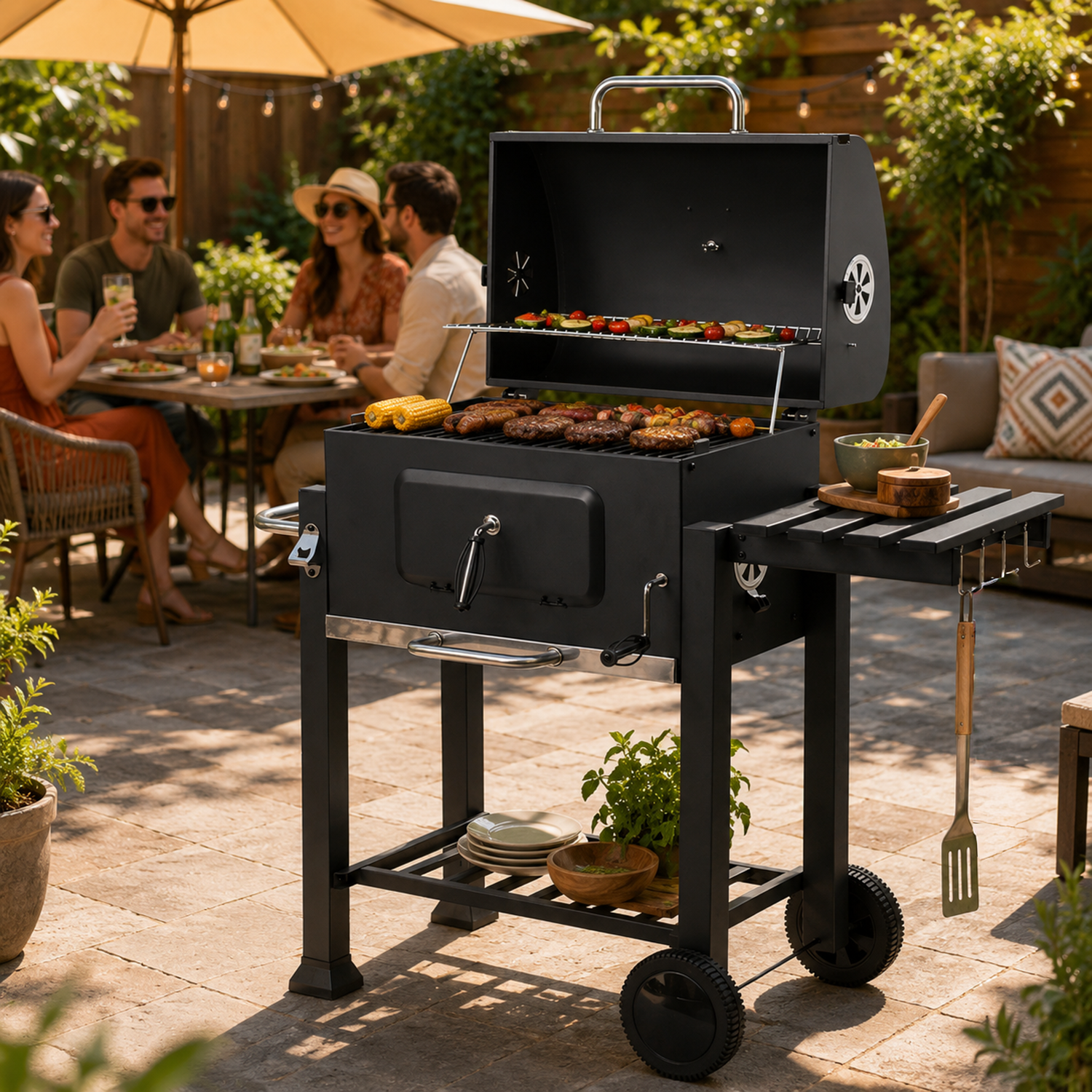 KCT Deluxe Charcoal BBQ Grill with Tool Set