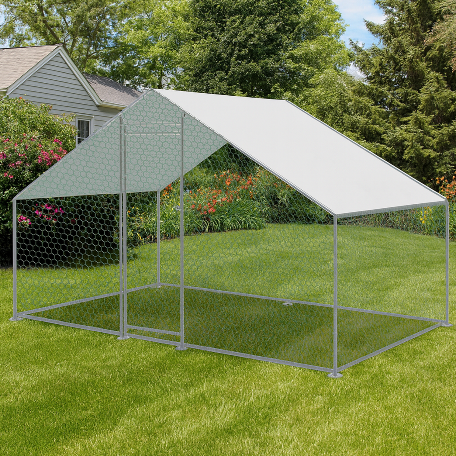 KCT 2x3m Walk in Galvanised Chicken Pet Run