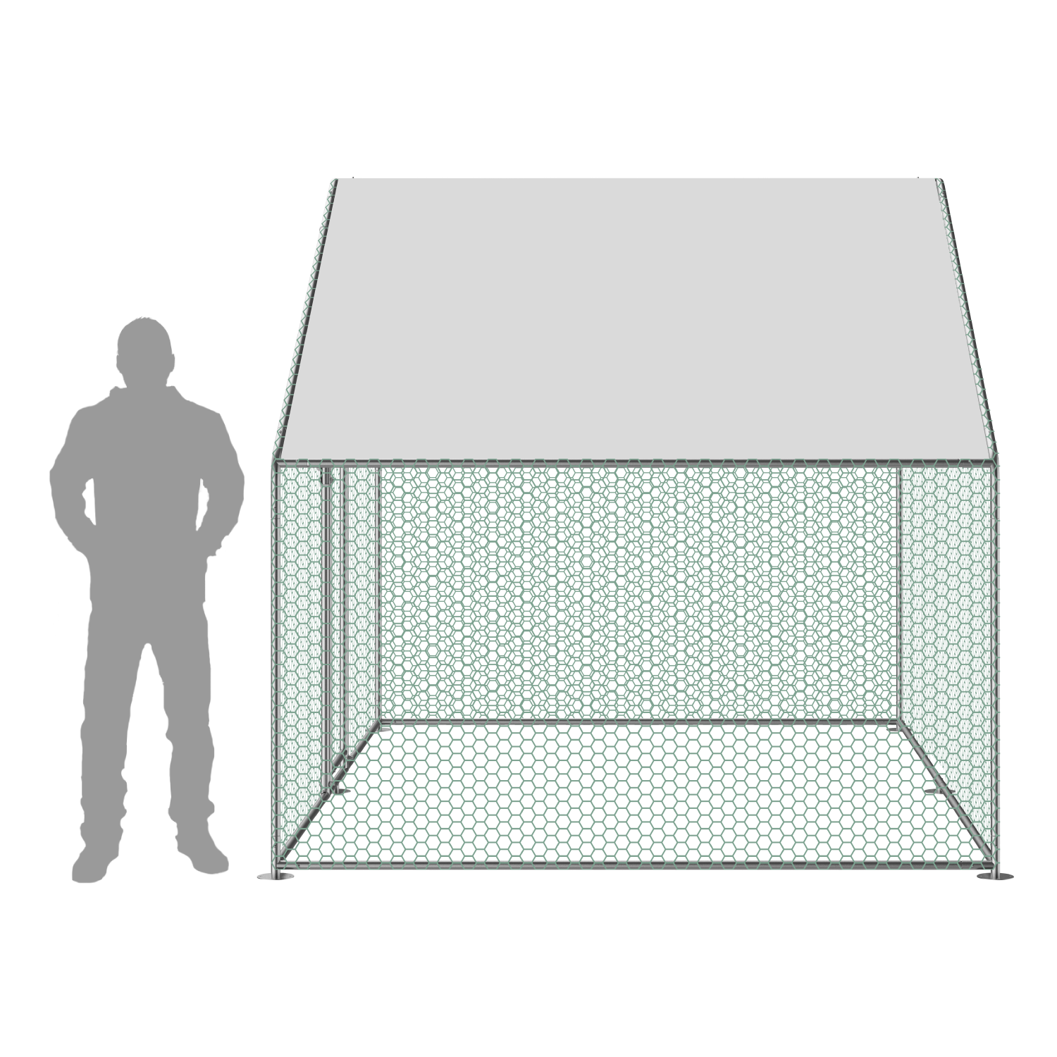 KCT 2x3m Walk in Galvanised Chicken Pet Run