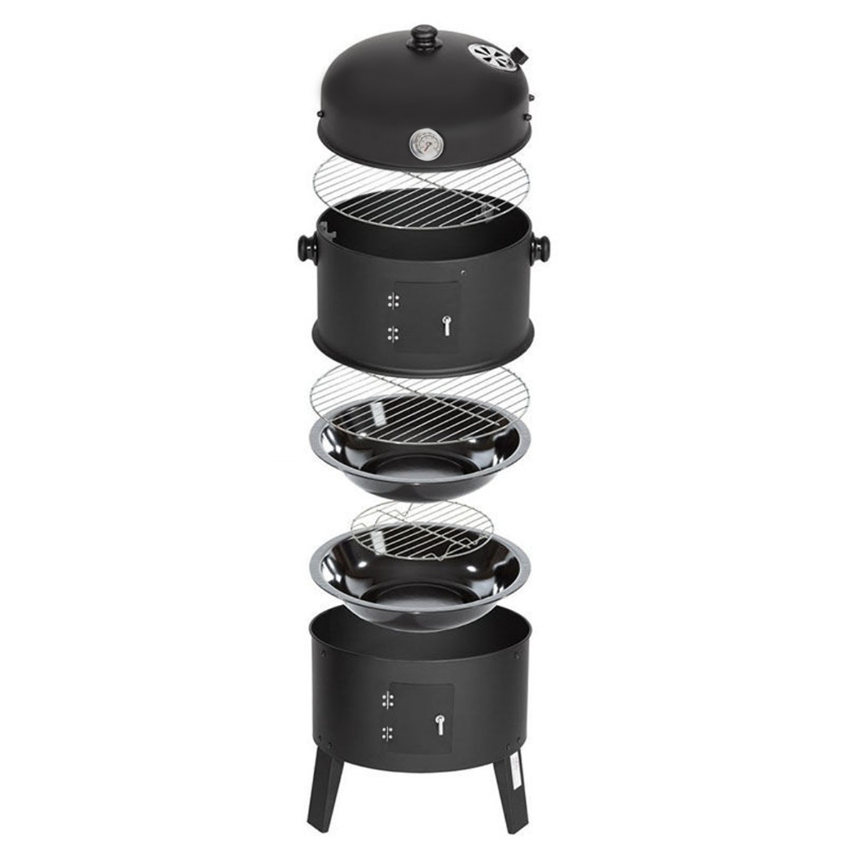 KCT 3 in 1 Upright BBQ Smoker and Grill