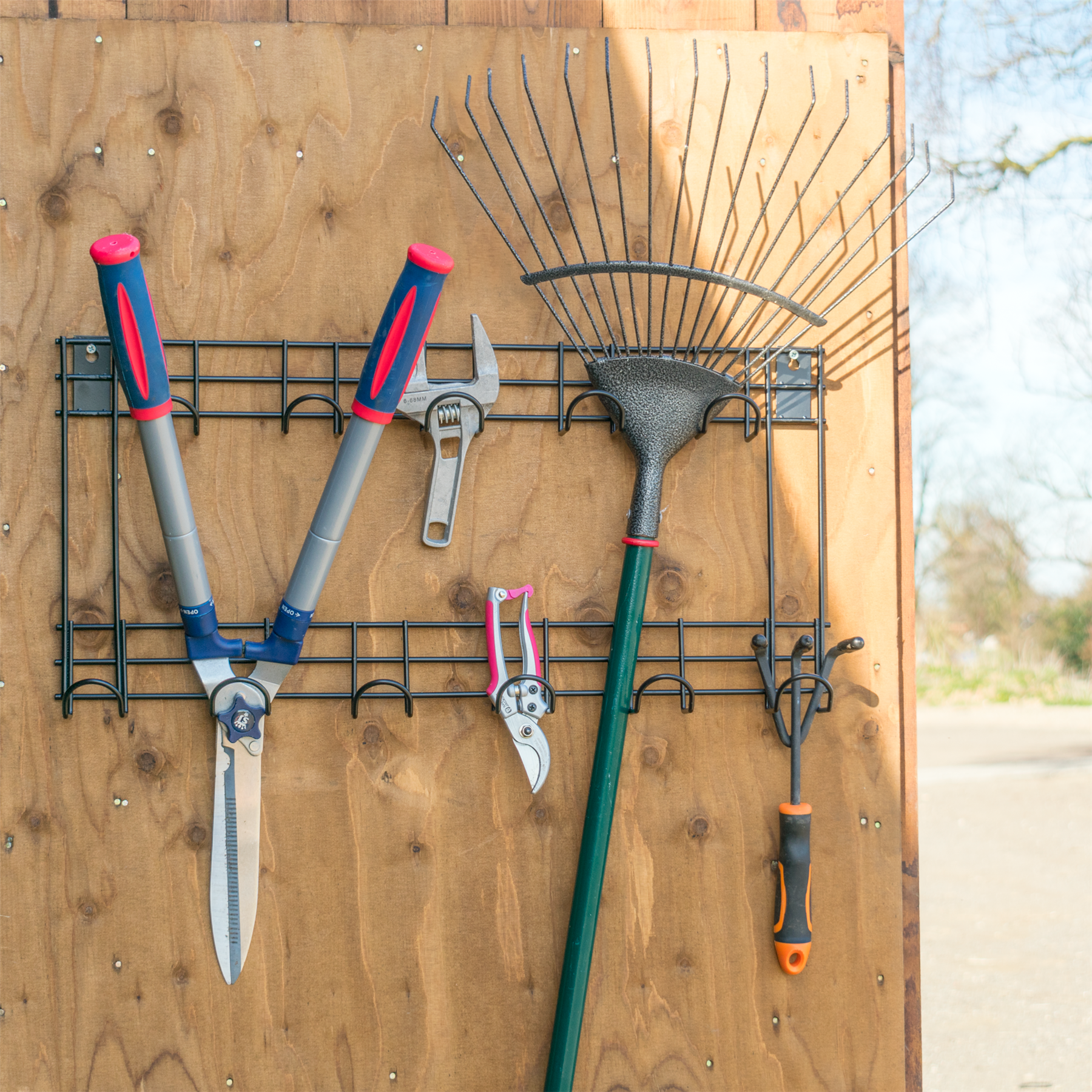 KCT 2 Tier Shed Door Tool Rack Storage