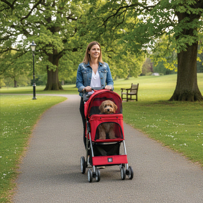 KCT Hooded Pet Stroller with Storage