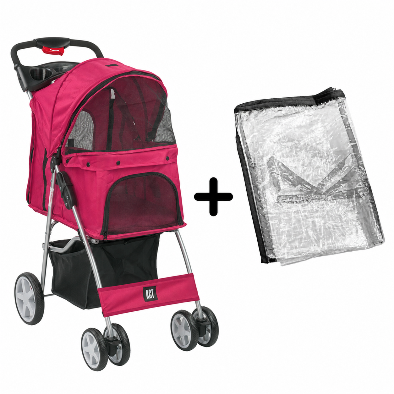 KCT Hooded Pet Stroller with Storage