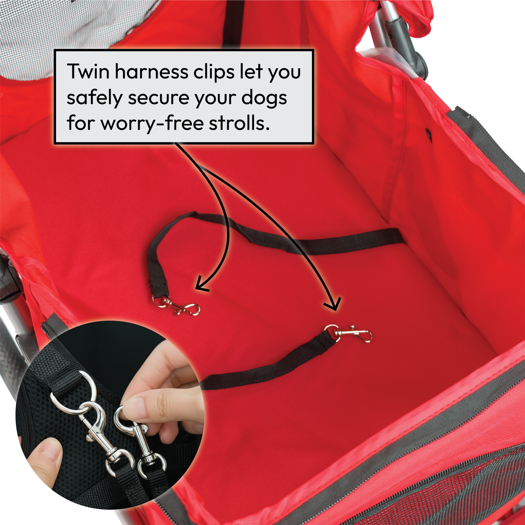 KCT Hooded Pet Stroller with Storage