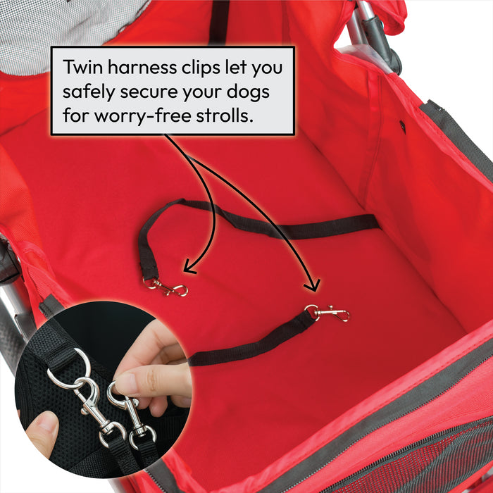 KCT Hooded Pet Stroller with Storage