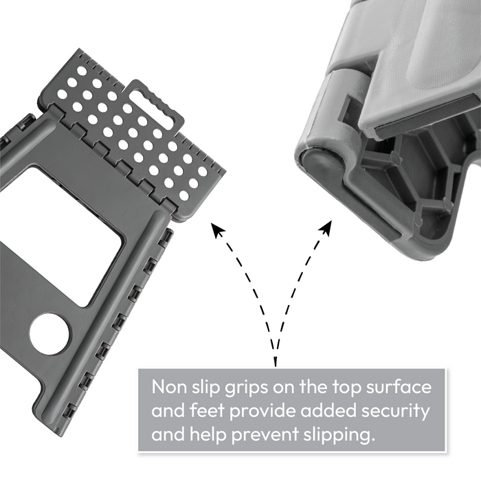 KCT Folding Multi Purpose Household Foldaway Step Stool Grey